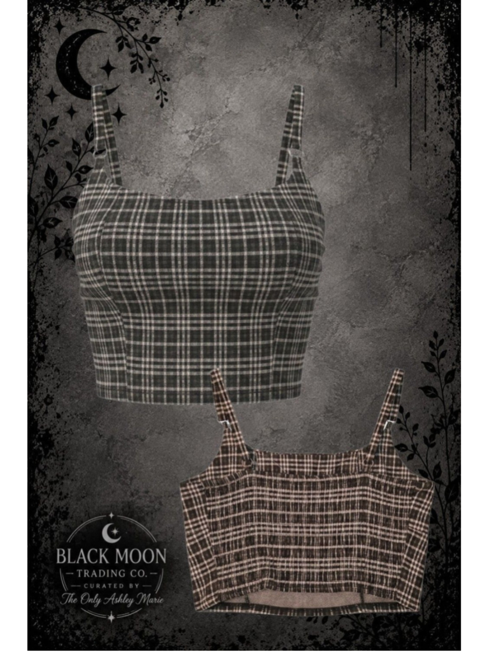 Stitch & Pine Plaid Crop Tank Top Size L